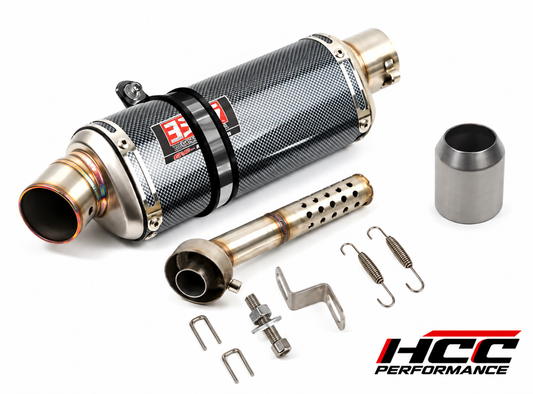 Yoshimura Slip On Shorty Muffler Kit with Baffle - NEW - Carbon Look - 38 / 51mm